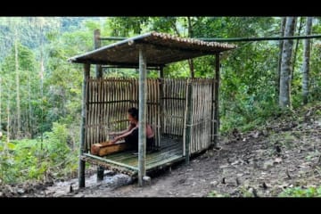 7 Days Building A Outdoor Bathroom, Bamboo House 2022, Anh Bushcraft, Survival Shelter