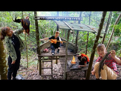 72 hour survival challenge in deep forest (NO FOOD) HUNTER GAME - catch and cook alone