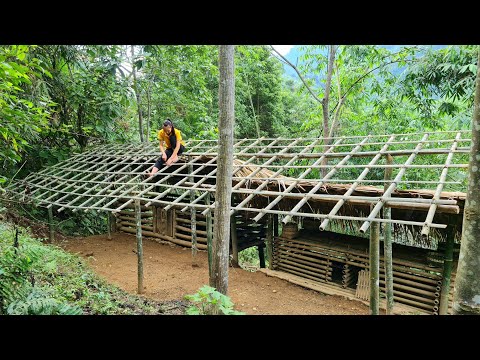 BUILD LOG CABIN in the STORM, Complete Shelter for Chickens and Pigs, Bushcraft & Survival Shelter