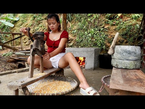 Building Farm In Heavy Rain. Technique Corn Grinding Of Stone. BUILD LOG CABIN