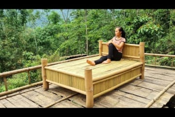 How To Make Bamboo Bed - Homemade furniture - Survival Shelter & Bamboo House 2022