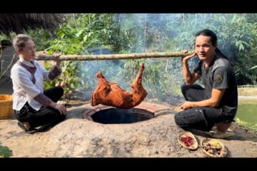 How to cook a whole lamb in a clay oven like thousands of years ago, Vàng Hoa