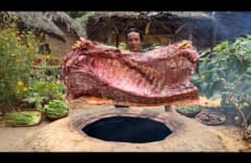I caught a giant wild boar and cooked it in a large oven, Vàng Hoa1