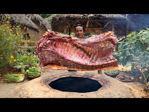 I caught a giant wild boar and cooked it in a large oven, Vàng Hoa1