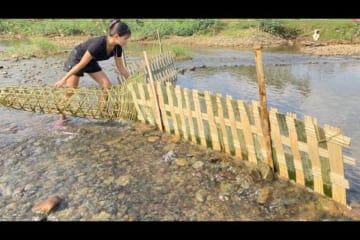 Full Video : How To Make Traditional Fishing Trap From Bamboo