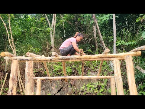 How to build a wooden house, (CABIN) build a frame, build a wooden house, Hoàng Thị Mẩy