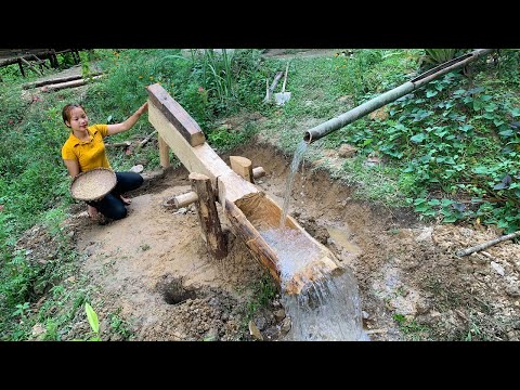 Builds A Water-Powered Hammer With Primitive Skills, "Monjolo" Used For Pound Rice