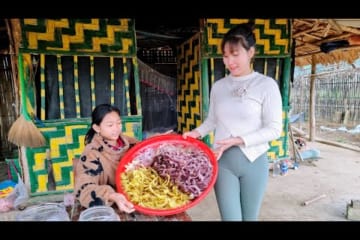 Farm life: Single mother makes coconut jam candy for her daughter || BUILD LOG CABIN