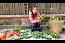 Harvesting Banana Fruit Garden Goes to the market sell | Ngân Daily Life