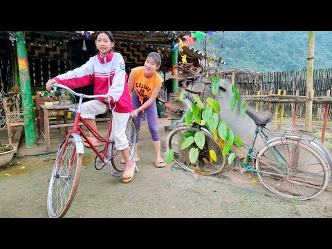 Single mother: Restores an abandoned rusty bicycle as a gift for her child to go to school