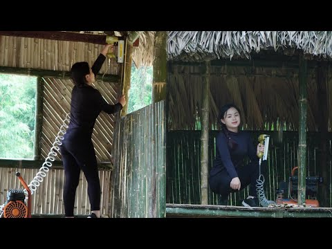 The GIRL Makes A Bamboo Floor And a Traditional Thatched Roof. She Encounters Some Minor Dangers.